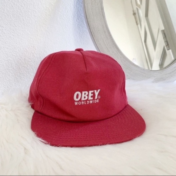 Obey Other - OBEY Worldwide Red SnapBack Baseball Hat